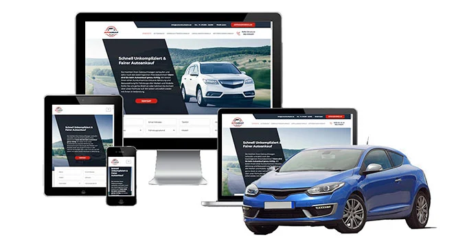 Ankaufseite mobil – Autoankauf Stockach mit rotem PKW